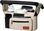 Organisateur de poussette universel avec porte-gobelet isolé par Momcozy - Sac à téléphone détachable et bandoulière, s'adapte aux poussettes comme Uppababy, Baby Jogger, Britax, BOB, poussette parapluie et poussette pour animaux