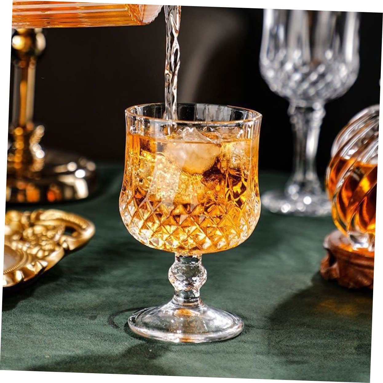 Weingläser 4 Stück aus Glas, Multifunktional, Elegant Geschliffene Kanten | Transparentes Design, Schlichte Optik mit Feinen Linien, für Rot und Weißwein