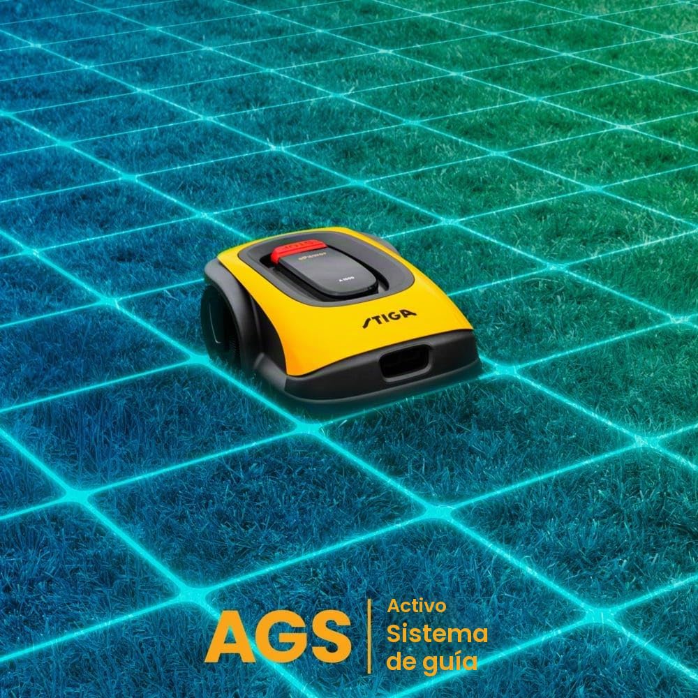 STIGA A 500 robot cortacésped autónomo – sin cable de límite (hasta 700 m²), control de aplicación, 45% de pendiente, 3 zonas, navegación GPS RTK, 4G, sin antenas, hasta 5 años de garantía