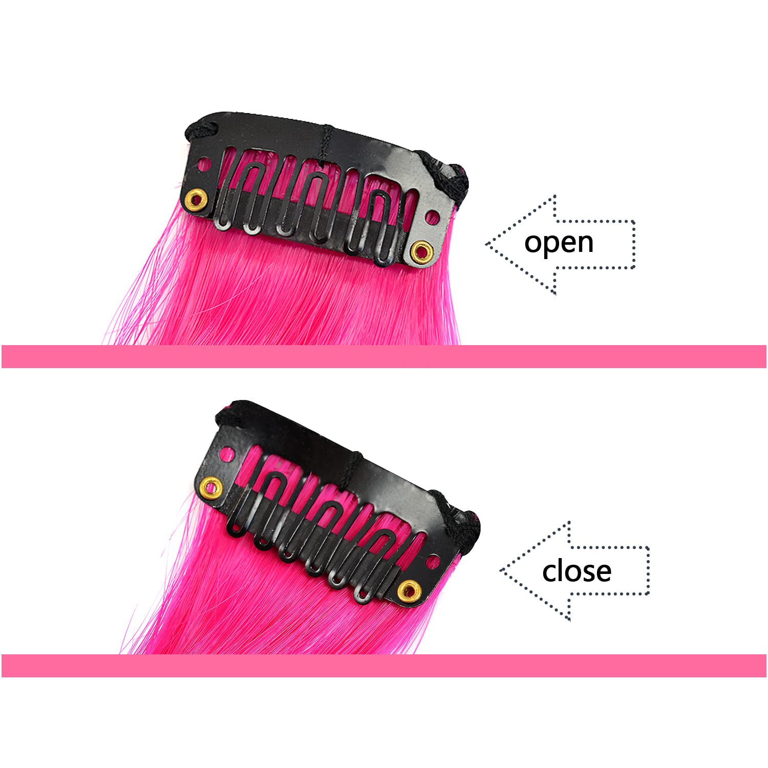 12 Pcs Colored Clip in Hair Extensions 22 Inch Curly Synthetic Colored Hairpieces for Women Kids Girls | Party Highlights (Curly,12 Colors) - Image 2