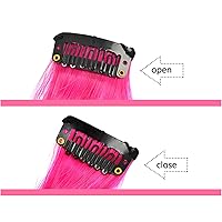 Vista 2 de 12 extensiones de cabello sintético rizado de colores con clip, de 22 pulgadas, para mujeres, niños y niñas, reflejos para fiesta