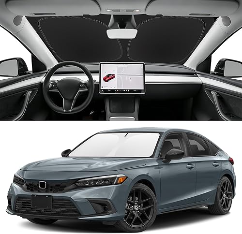 Miniatura 98 de Parasol de parabrisas de ajuste personalizado para Nissan Titan 2017-2024, bloquea los rayos UV y el calor, parasol de ventana delantera, fácil