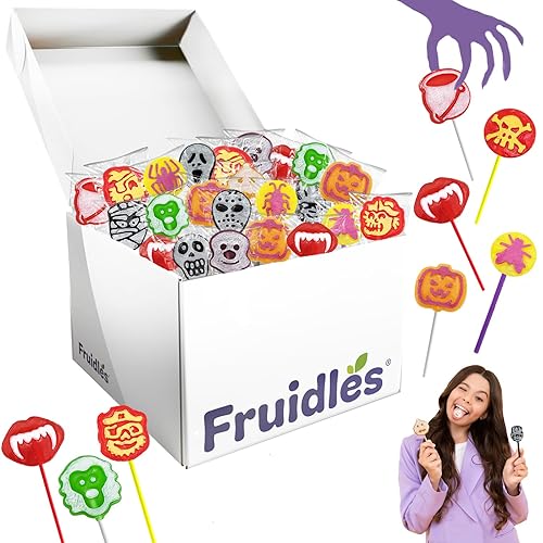 Caramelos de paletas de tatuajes de Halloween, paquete variado, ideal para rellenos de bolsas de fiesta, envueltos individualmente (5 libras)
