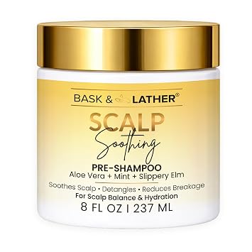 BASK & LATHER Scalp Soothing Pre-Shampoo, Vegan, Aloe, 8 FL OZ
