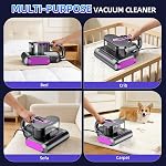 Mattress Vacuum Cleaner with 18KPa Strong Suction & LED Display, 500W Bed Vacuum Cleaner with UV Light, 149°F Hot Air and 38,000 RPM High-Frequency Vibration for Mattress, Sofa, Pillows, 16.4ft Cord