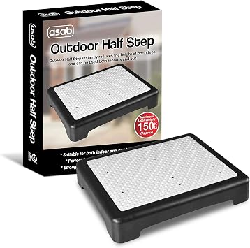 Portable Half Step Stool Mobility Aid for Elderly Non Slip Plastic Disability Stepping Platform for Doorstep, Bathroom, Toilet Door Step Up