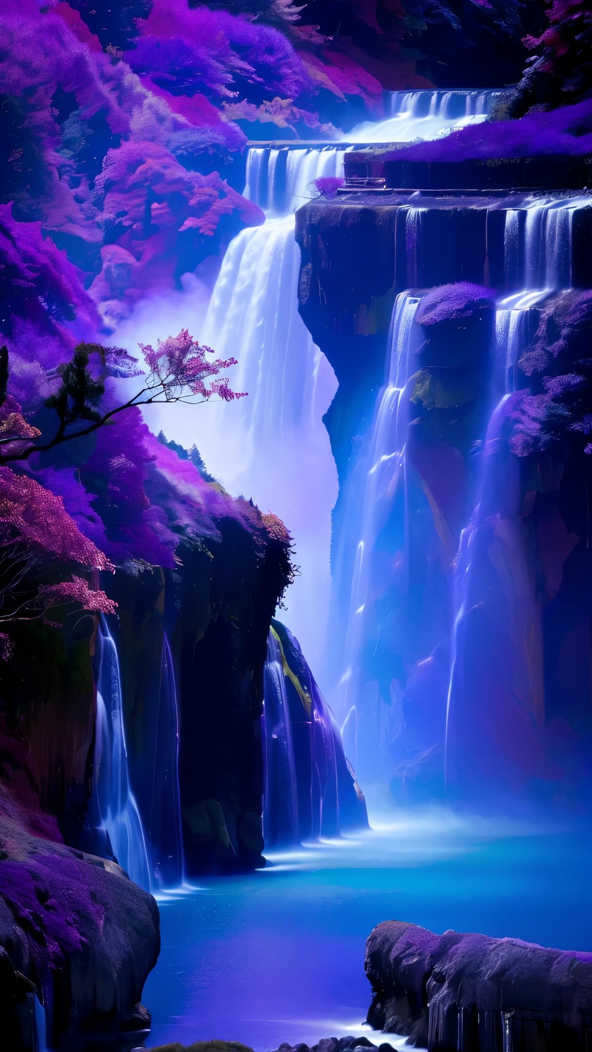 ZHUMUTO Large Diamond Painting Kits for Adults Purple Waterfall — image 1