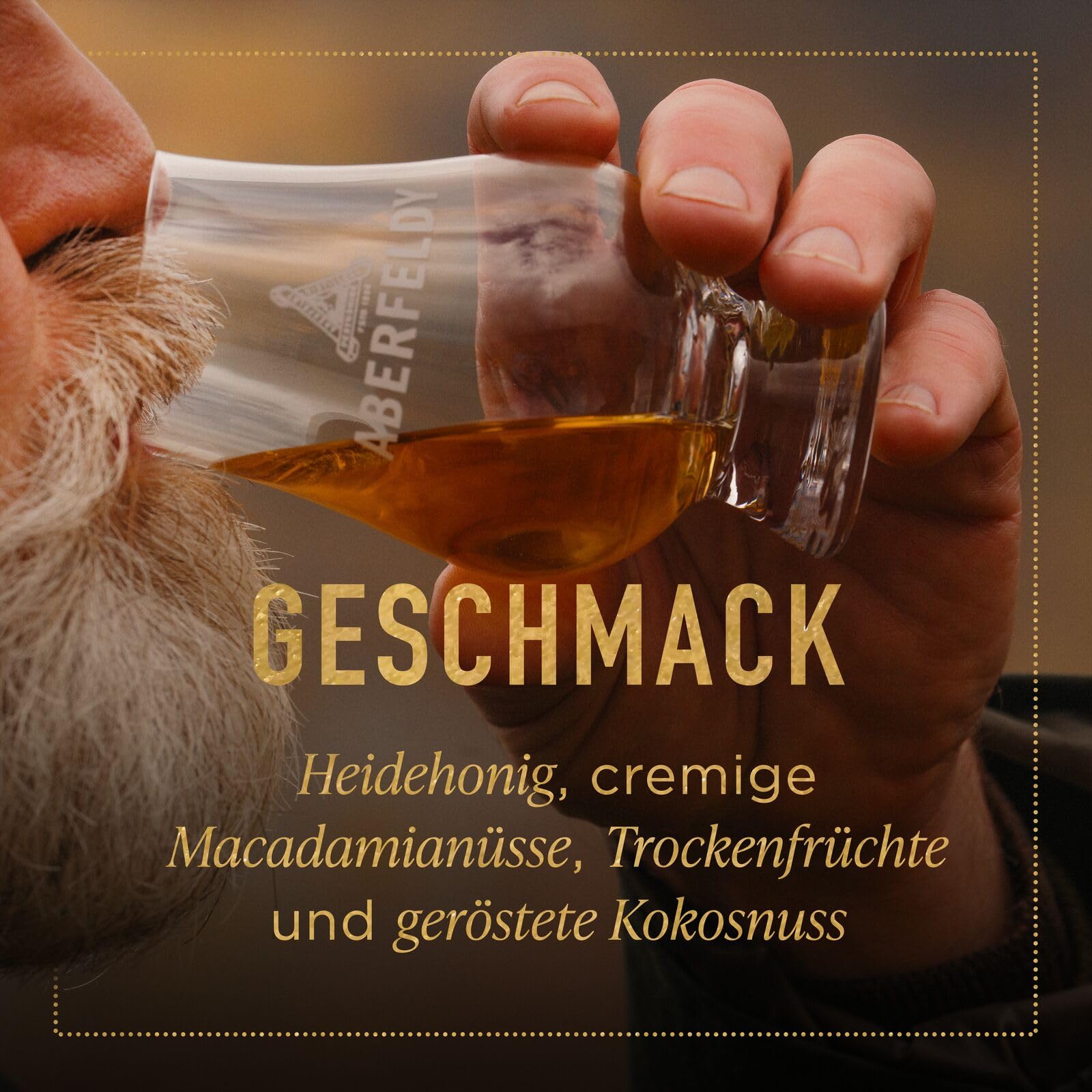 Aberfeldy 21 Jahre Single Malt Scotch Whisky, 40 Vol.-%, 70 cl/700 ml, Premium-Whisky, in vier verschiedenen Fassarten gereift