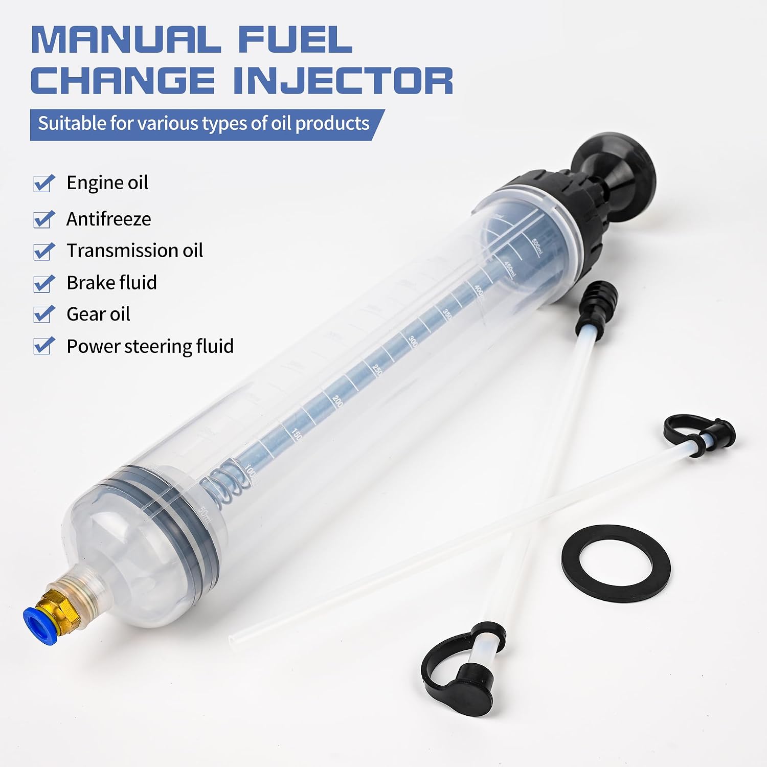 500CC/Oil Extractor/Oil Syringe,Syringe Style Manual Automotive Pump,Gear Oil, and Brake Fluid Extractor