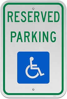Brimar - 12" x 18" - Texas Reserved Parking Sign - .063″ Engineering Grade Reflective Aluminum - Bold Text and Symbol - Easy Installation
