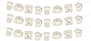 JOYMEMO 3 Pieces Coffee Party Banners Pre-strung, Love Is Brewing Coffee Bridal Shower Decorations for Men Women, Bachelorette Engagement Wedding Bride to Be Party