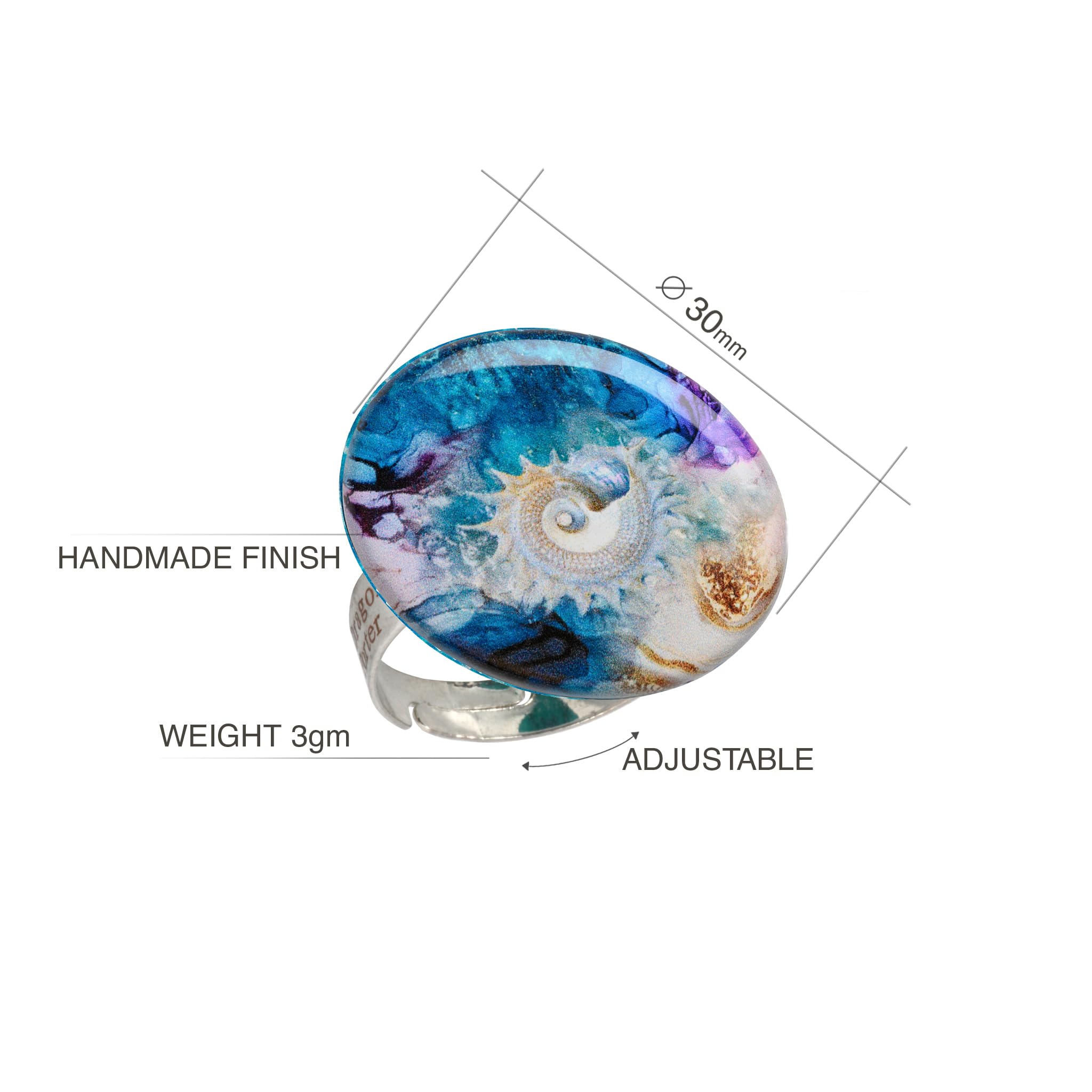 Boho Grosse Ronde Bagues Fantaisie Réglable Mandala Design Bijoux pour Femme