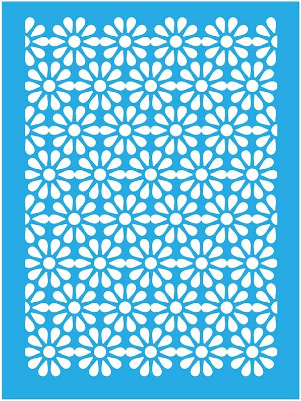 Americana Decor Daisy Chain Stencil, Blue, 6 x 8-Inch