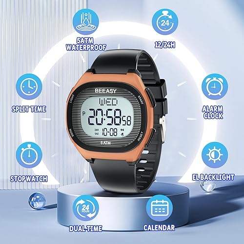 Miniatura 5 de Beeasy Kids Watch for 5-15 Year Old Boys Girls Digital Watch Multifunctional 5ATM Waterproof Alarm Calendar Chronograph LED Wrist Watch for Children