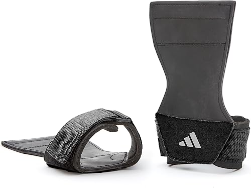 adidas Padded Lifting Grips, Wrist Wraps for Weightlifting with Rubberized Palm & Secure Wrist Fastening