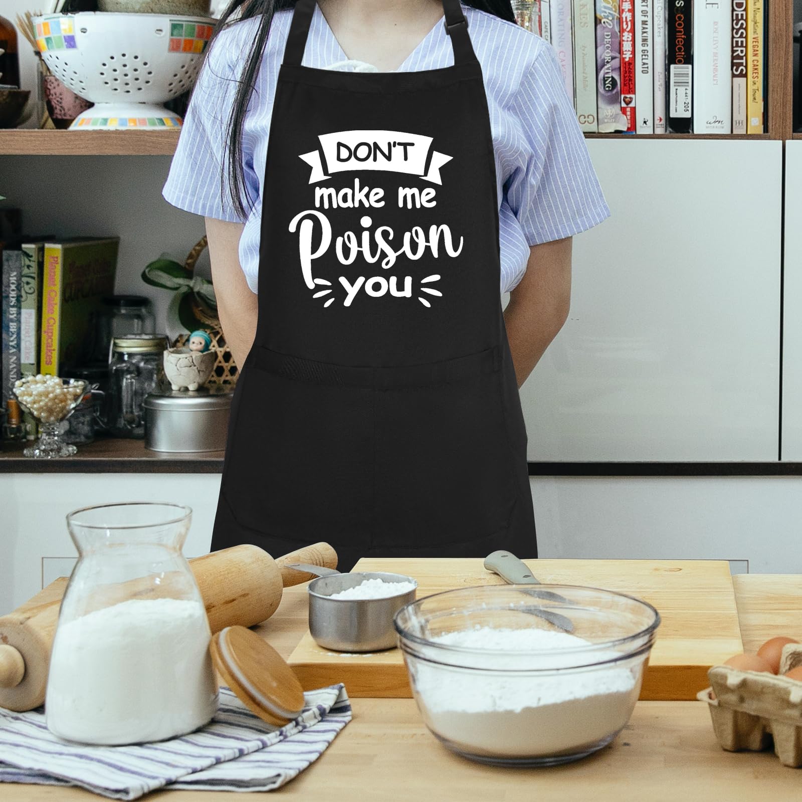 Delantales divertidos para mujer con bolsillos, delantal de cocina, regalo para mamá, esposa, cumpleaños, día de la madre, Navidad