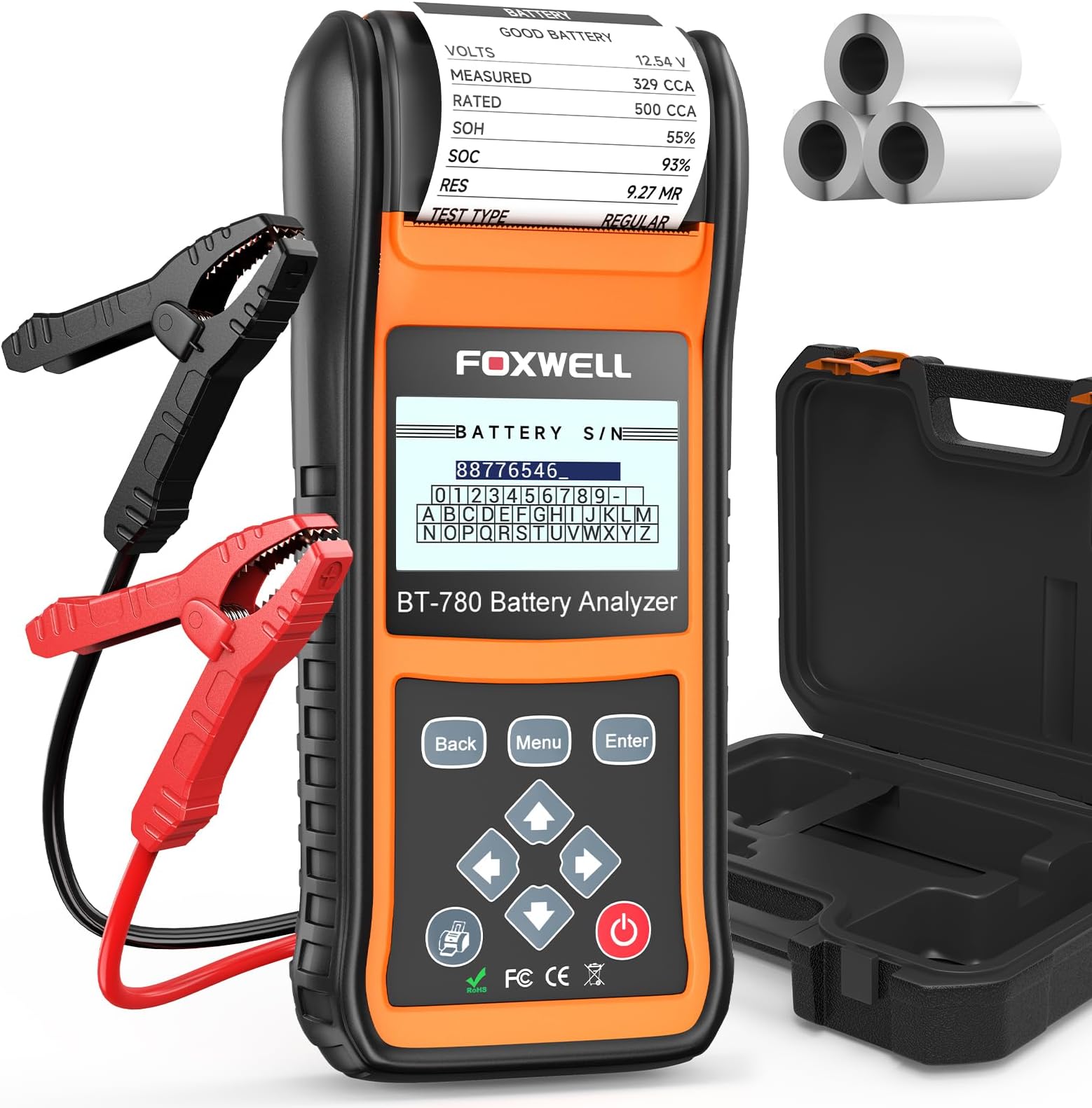 24V 12V Car Battery Tester with Printer - 2026 FOXWELL BT780, Professional Battery Load Analyzer, 100-2000CCA Automotive Starter & Alternator Tester for Pro Technician & Shop
