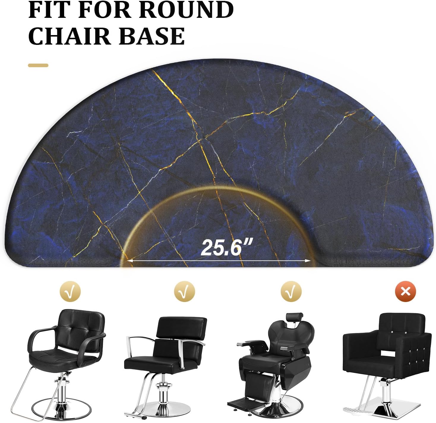 OmySalon 3'x5'x5/8'' Salon Anti Fatigue Mat for Hairstylist Standing, Barber Floor Matt Under Styling Chair, Hair Cutting Hairdressing Equipment