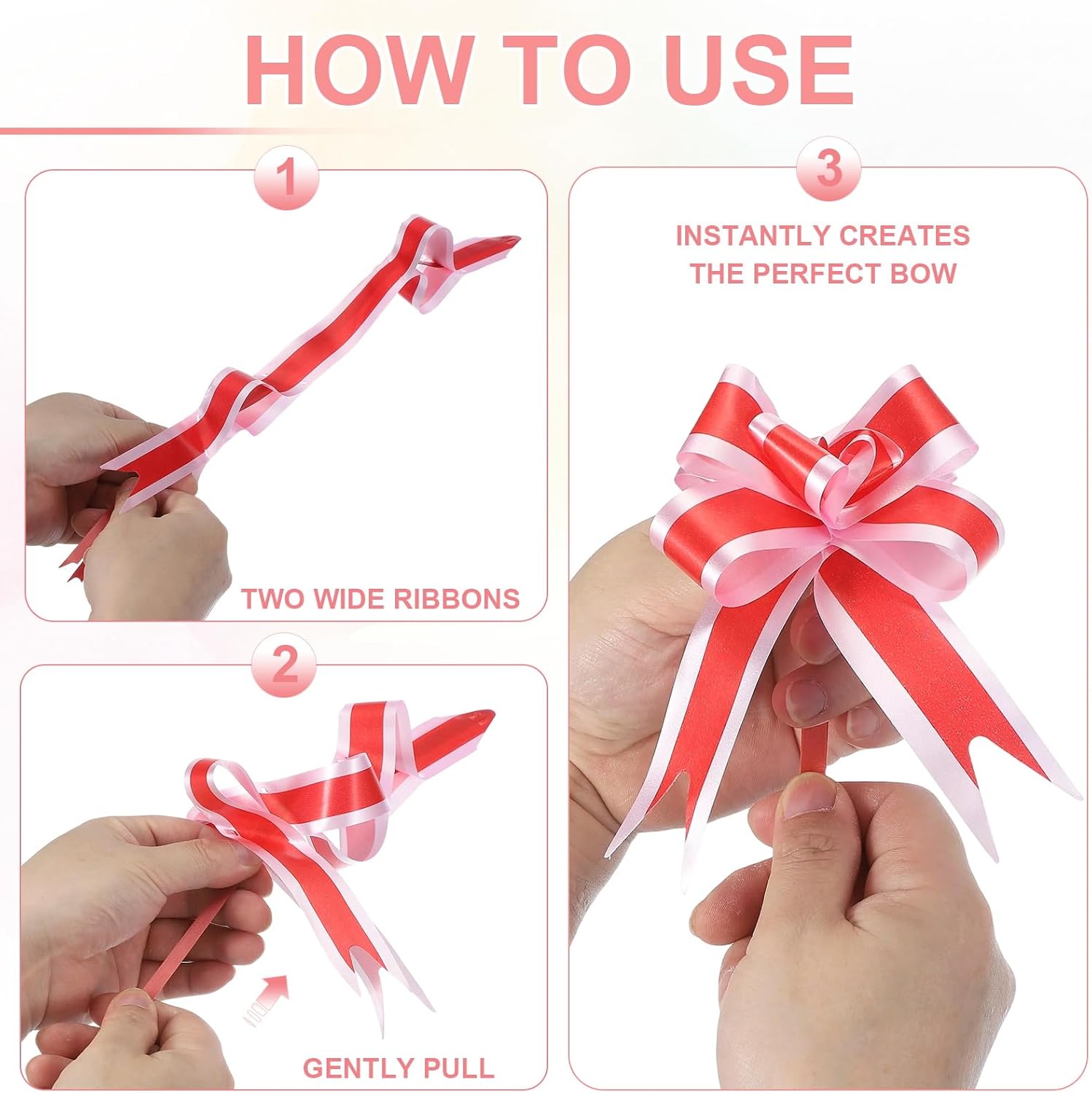 PATIKIL Large Gift Bow 6x3.5 Inch, 20 Pack Pull Bows for Gift Wrapping Present Wedding Valentine's Day Party Birthday Christmas Basket Decoration, Silver Tone - Image 3