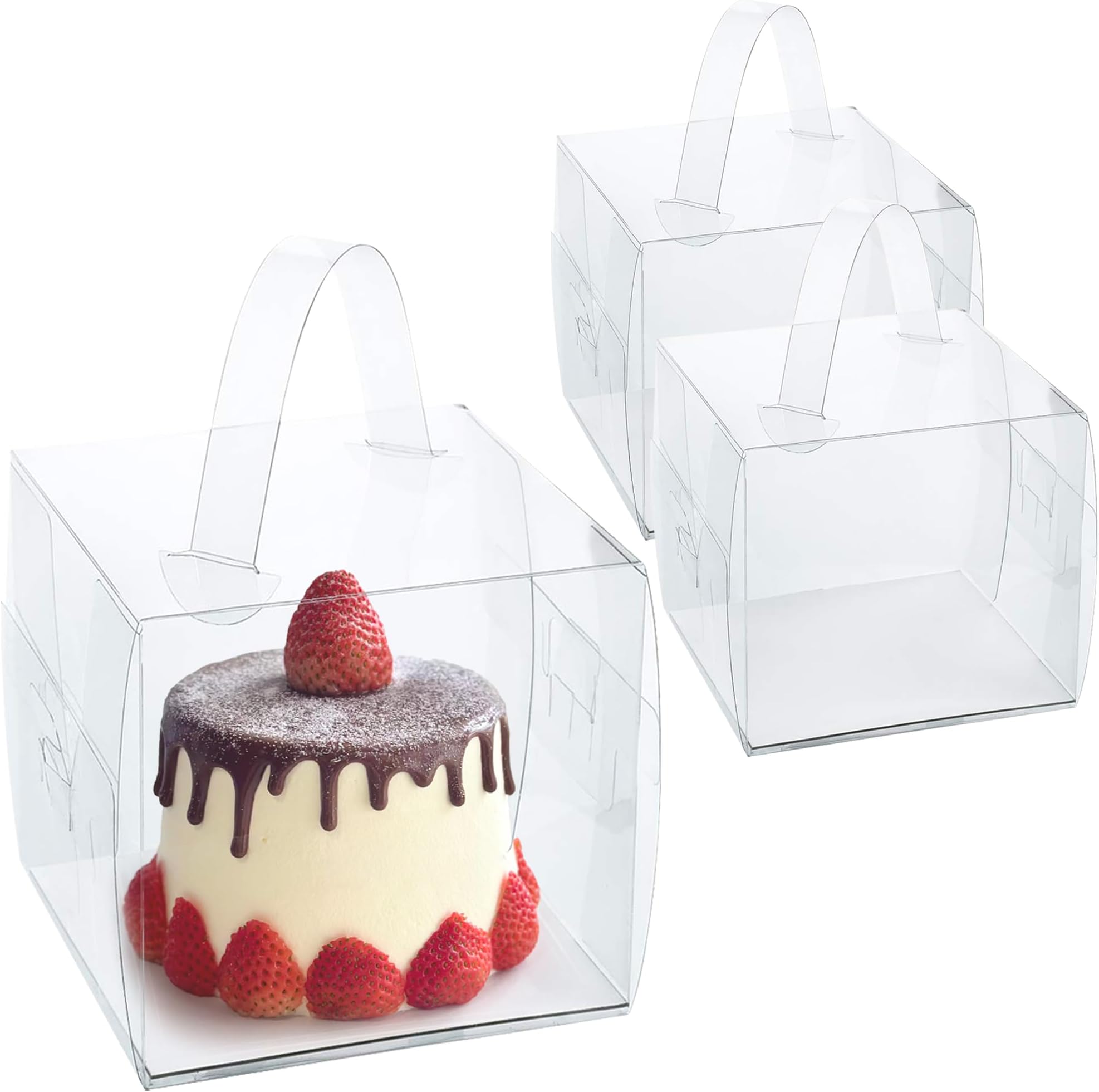 Amazon.com: Zealax Clear Cake Boxes with Cake Boards, 6 Inch Tall Cake ...
