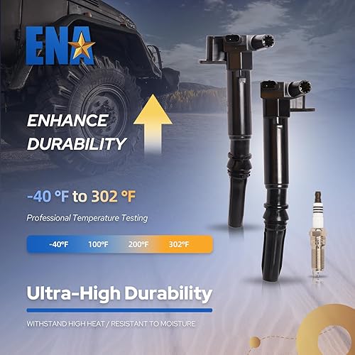 Miniatura 6 de ENA Juego de 8 bobinas de encendido izquierda y derecha con 16 bujías de iridio compatibles con Ford E-350 E-450 2018 2019 F-250 F-350 2018 2019