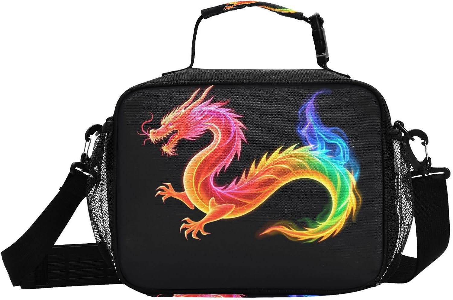 Kcldeci Rainbow Dragon Insulated Lunch Bag for Women/Men Monster Reusable Lunch Box for Office Work School Picnic Beach - Leakproof Cooler Tote Bag Freezable Lunch Bag - Image 8