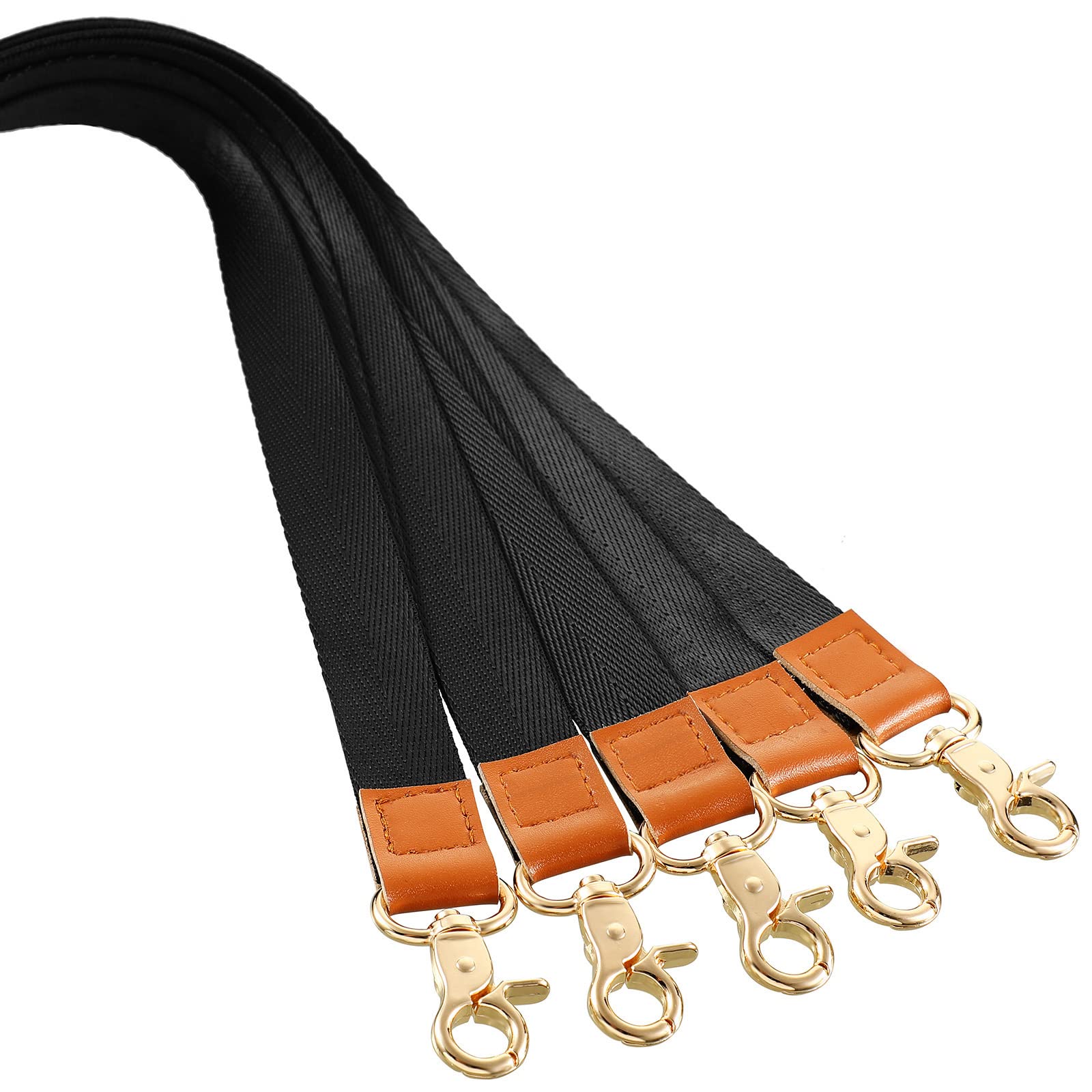 ERKXD 5 Pack Neck Lanyard for Keys Lanyards for ID Badges Holder, Key chain for Women Men (Black)