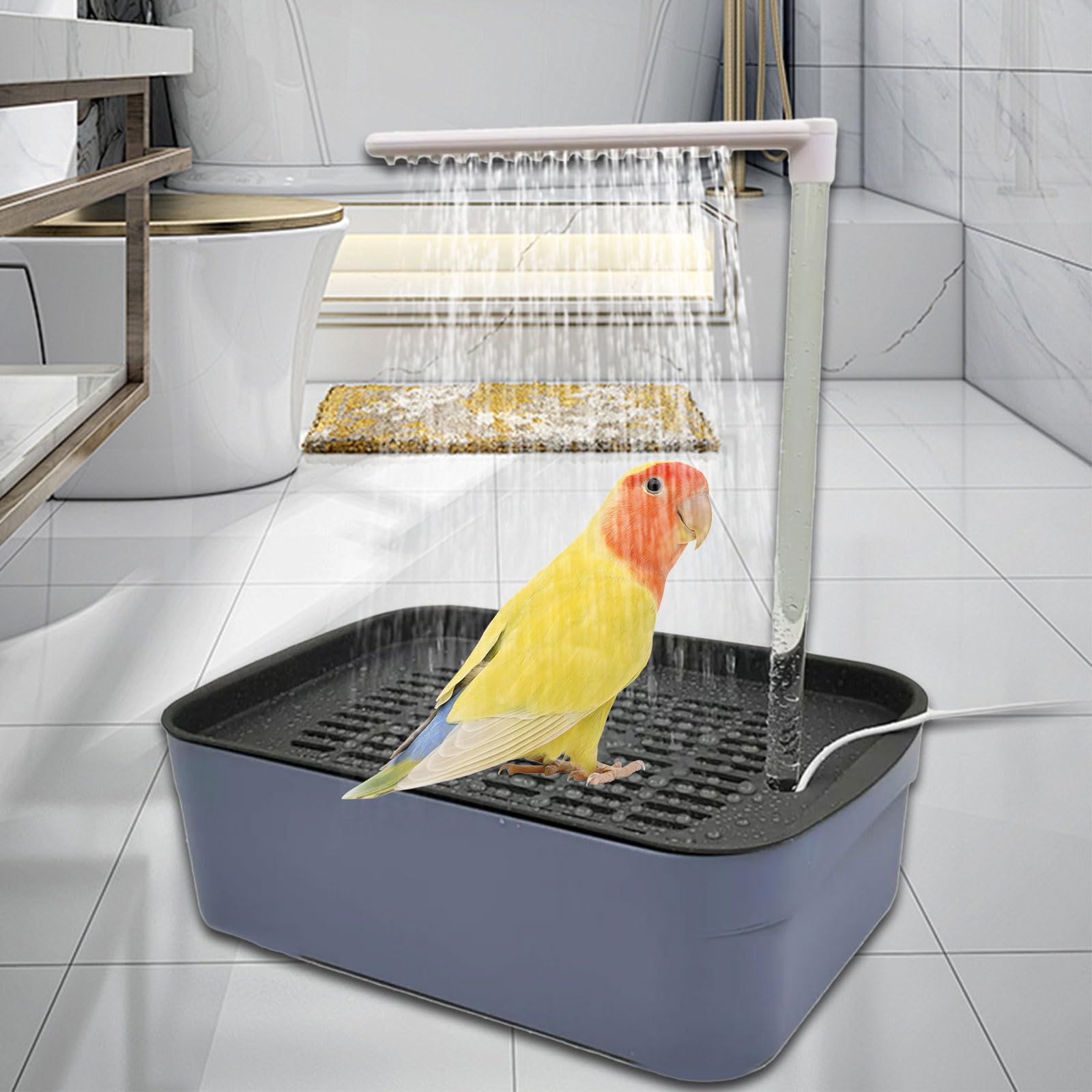 Vasca da bagno automatica per uccelli per uccelli Vasche da bagno per pappagalli Circolazioni d'acqua Vasche da bagno per accessori per gabbie