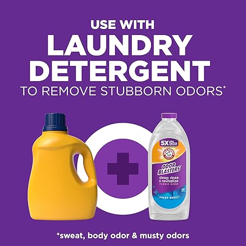 Miniatura 6 de ARM & HAMMER Odor Blasters - Enjuague profundo y revitaliza el enjuague de tela, aditivo para la lavandería, elimina el sudor y los olores a