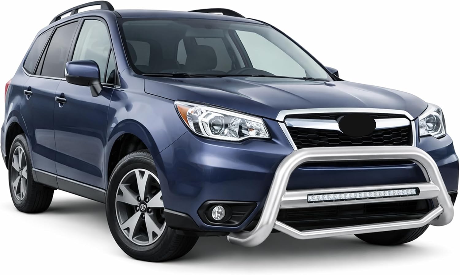 Black Horse MAX Beacon Bull Bar No Skid Plate Stainless Steel Compatible with 2014-2018 Subaru Forester-MAB-SUS0102S