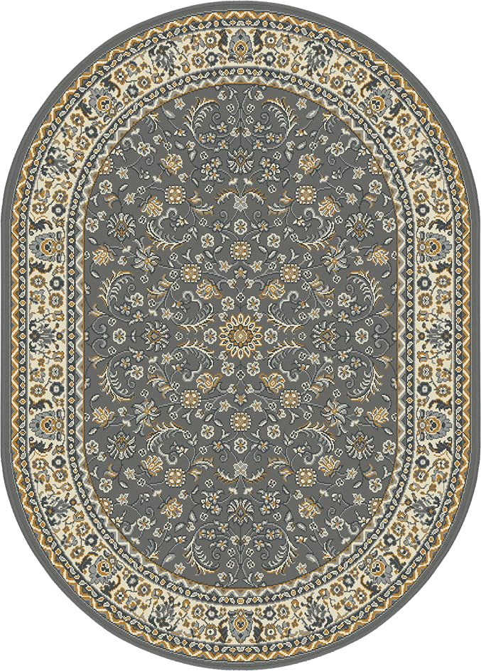 SrS Rugs® Round Circle Large Small Living Room Mat Rug 13 Designs 3 Sizes (Classical Grey, 160cm x 225cm Oval Shape) — image 1