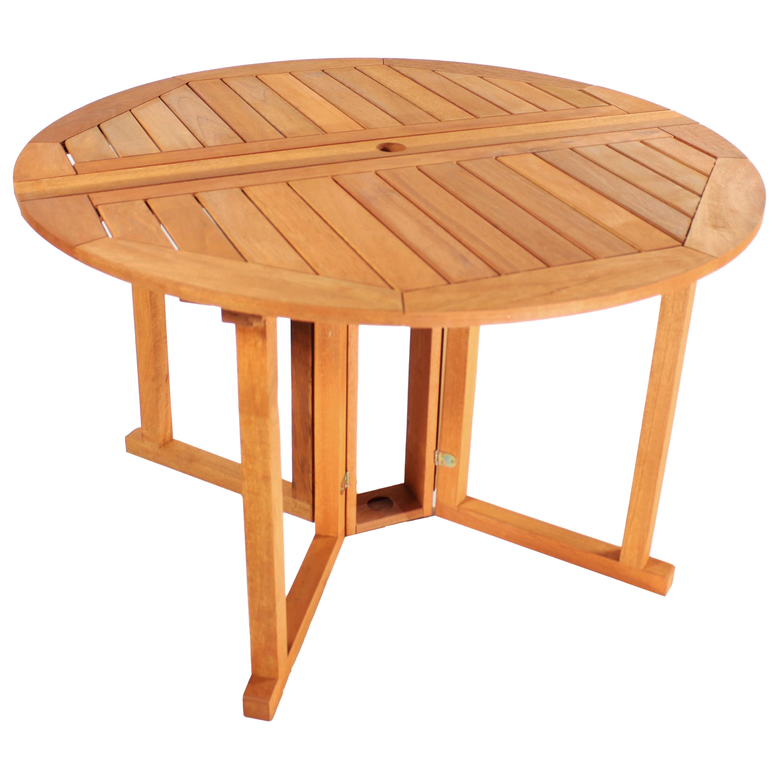 Sunnydaze Malaysian Hardwood Folding Gateleg Patio Dining Table with