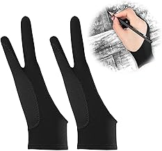 Drawing Glove for Graphics Tablet, Pack of 2, Elastic Antifouling Glove for Graphics Tablets and Touch Monitors (20.5 x 8 cm)