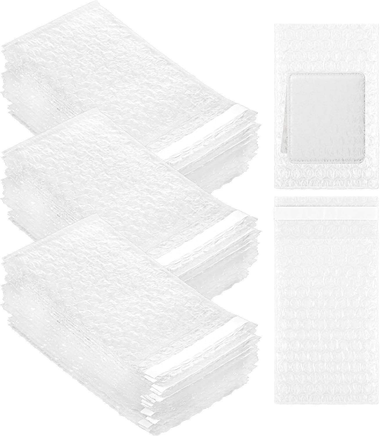300pcs Clear Self-Sealing Bubble Wrap Pouches,3x5 Inches Double Layer Plastic Bubble Bags,Small Shockproof Protective Packing for Business Moving Shipping Packaging Storage