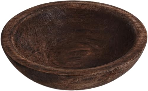 Wooden Decorative Bowl, Farmhouse Centerpiece(Brown) | rustic home decor, farmhouse decor, dough bowl