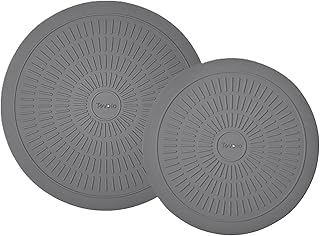 Tovolo Silicone Microwave Mats 10 & 12 Inch Set of 2 Heat Resistant Non Slip Silicone Trivet for Hot Plate Bowl Mug, Dishwasher Safe Barrier Mats with Thermal Ridges for Heating & Handling Cookware