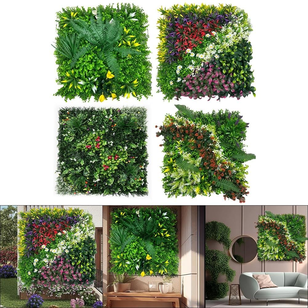 Panneau mural de fleurs artificielles anti-UV pour cacher un vis-à-vis sans entretien