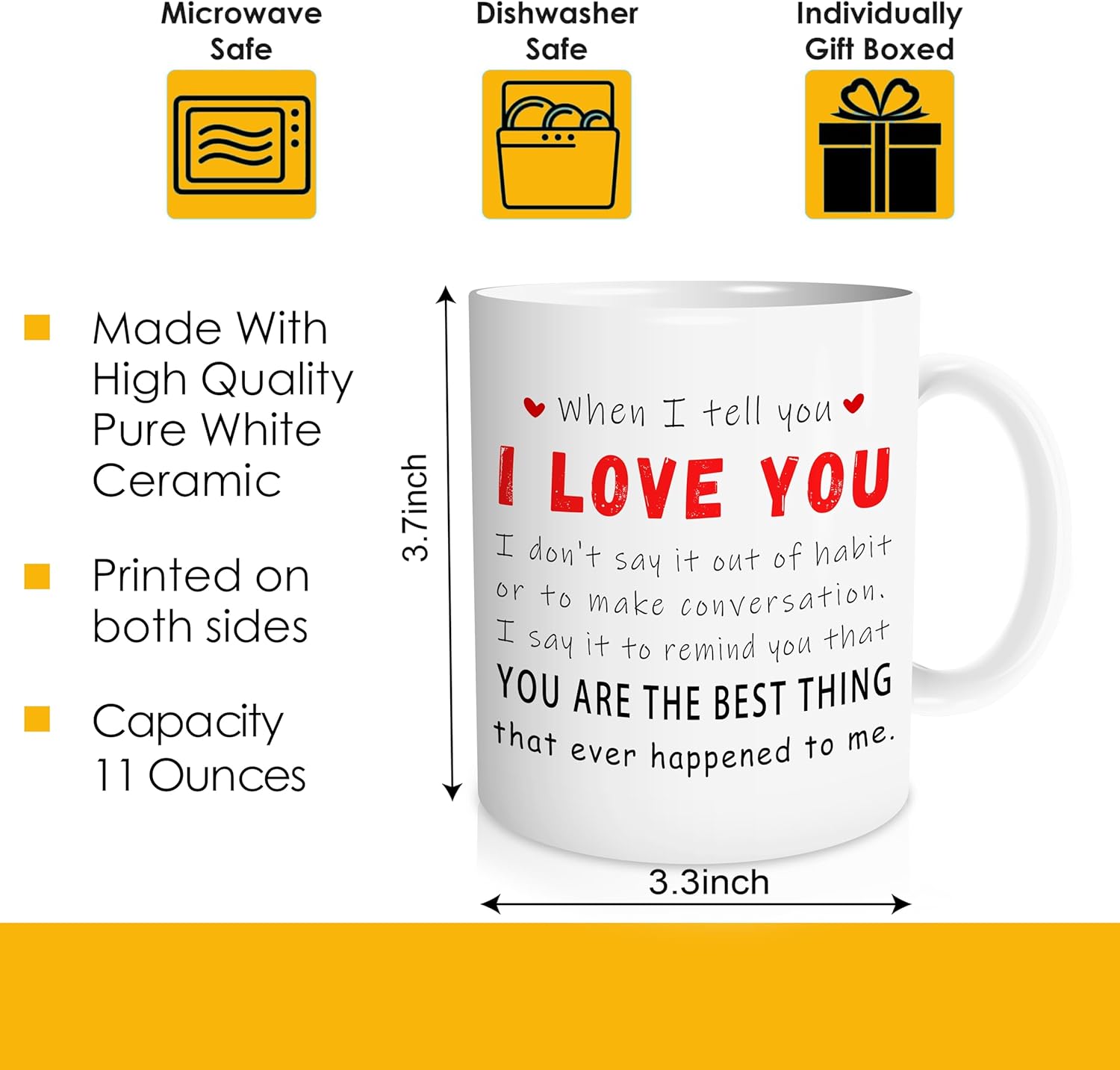 valentines day mug,i love you coffee for her him,girlfriend coffee mug,you are the best thing,valentine Christmas Couple Gifts for Him, Her/11 oz - Image 5