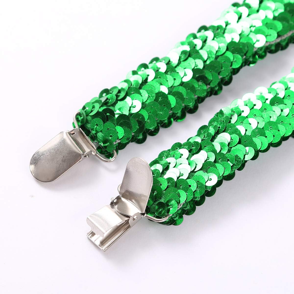 ACSUSS Women's Sequins Elastic Y Shape Adjustable Braces Suspenders Party Dress Accessory Necktie Green One Size: Clothing, Shoes & Jewelry
