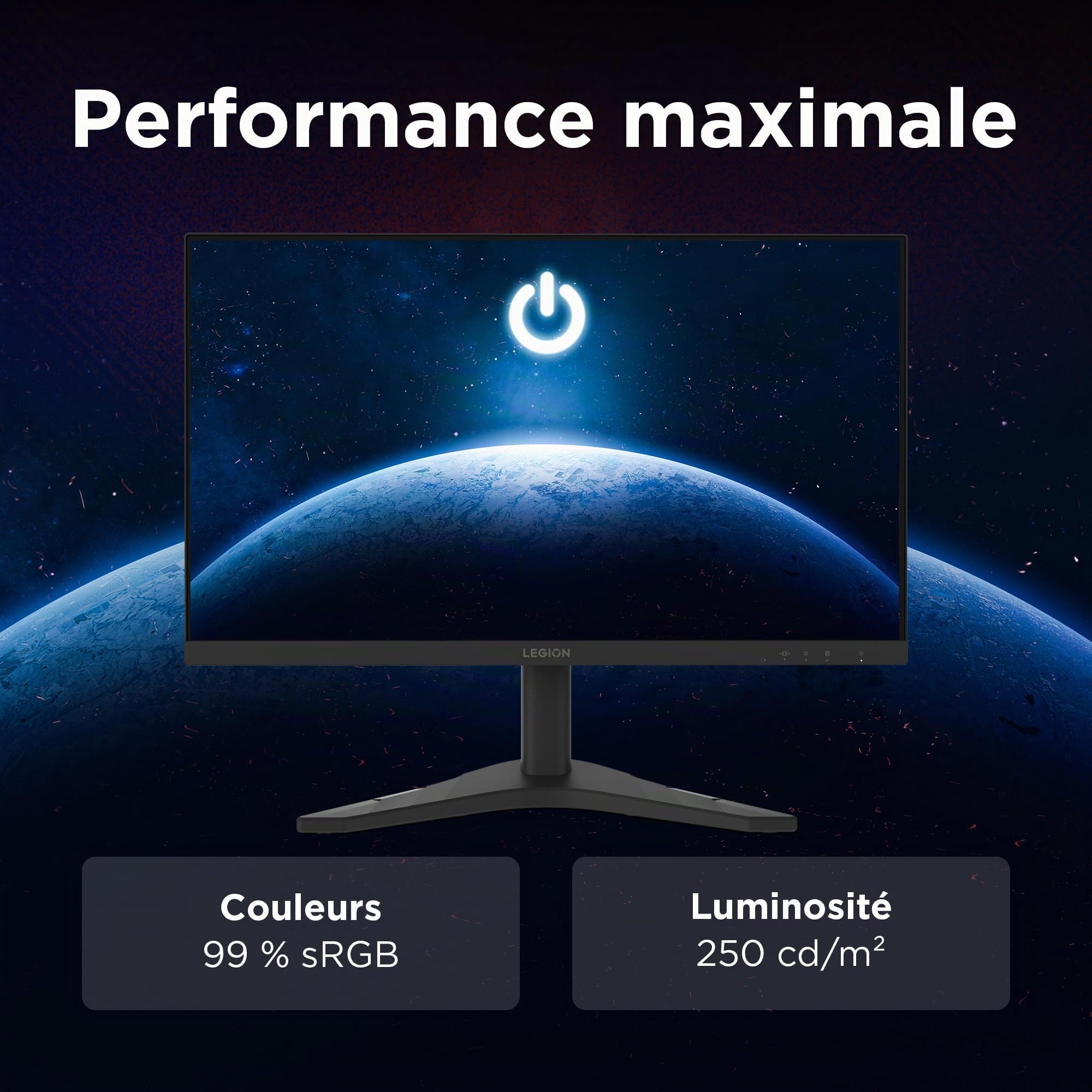 Lenovo Legion R24s Écran 23.8'' FHD IPS 144 Hz 1 ms HDMI DP Noir
