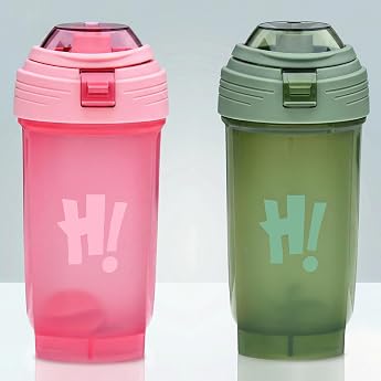 2 x Protein Shaker 500 ml Protein Shaker Cup with Measuring Scale