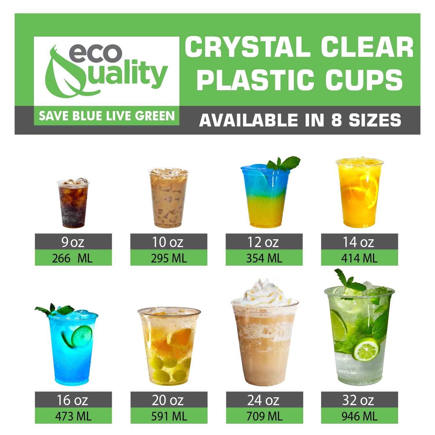 Amazon.com: Clear Plastic Disposable Cups | 14 oz Cups, 500 Pack | Crystal  Clear PET Cup | Cold Smoothie | Iced Coffee Go Cups | Ideal for Coffee,  Parfait, Juice, Soda, Cocktail,