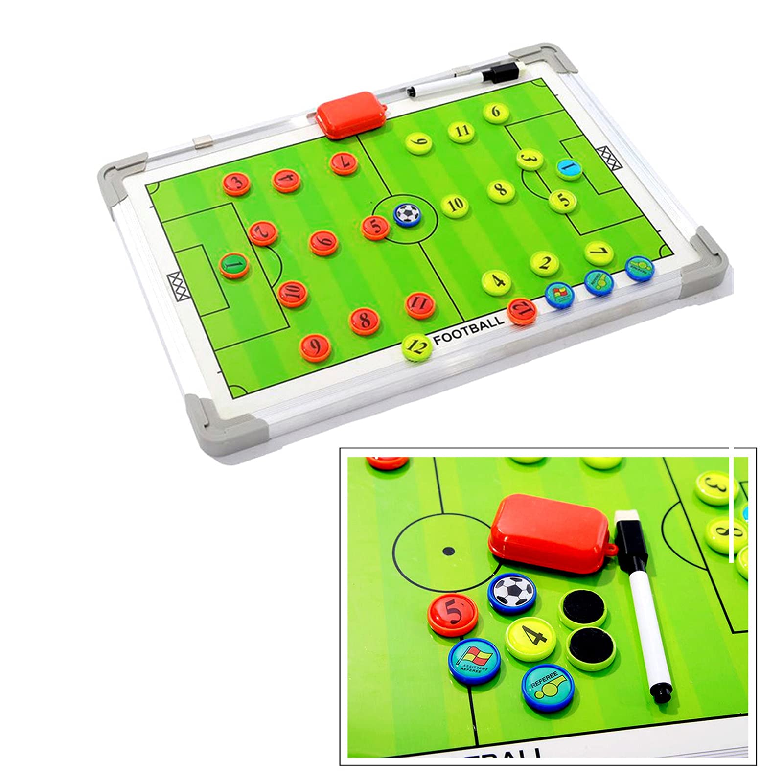 Tableau Magnétique De Football Réutilisable – Pour Entraîneurs Et Joueurs – 35x22 Cm