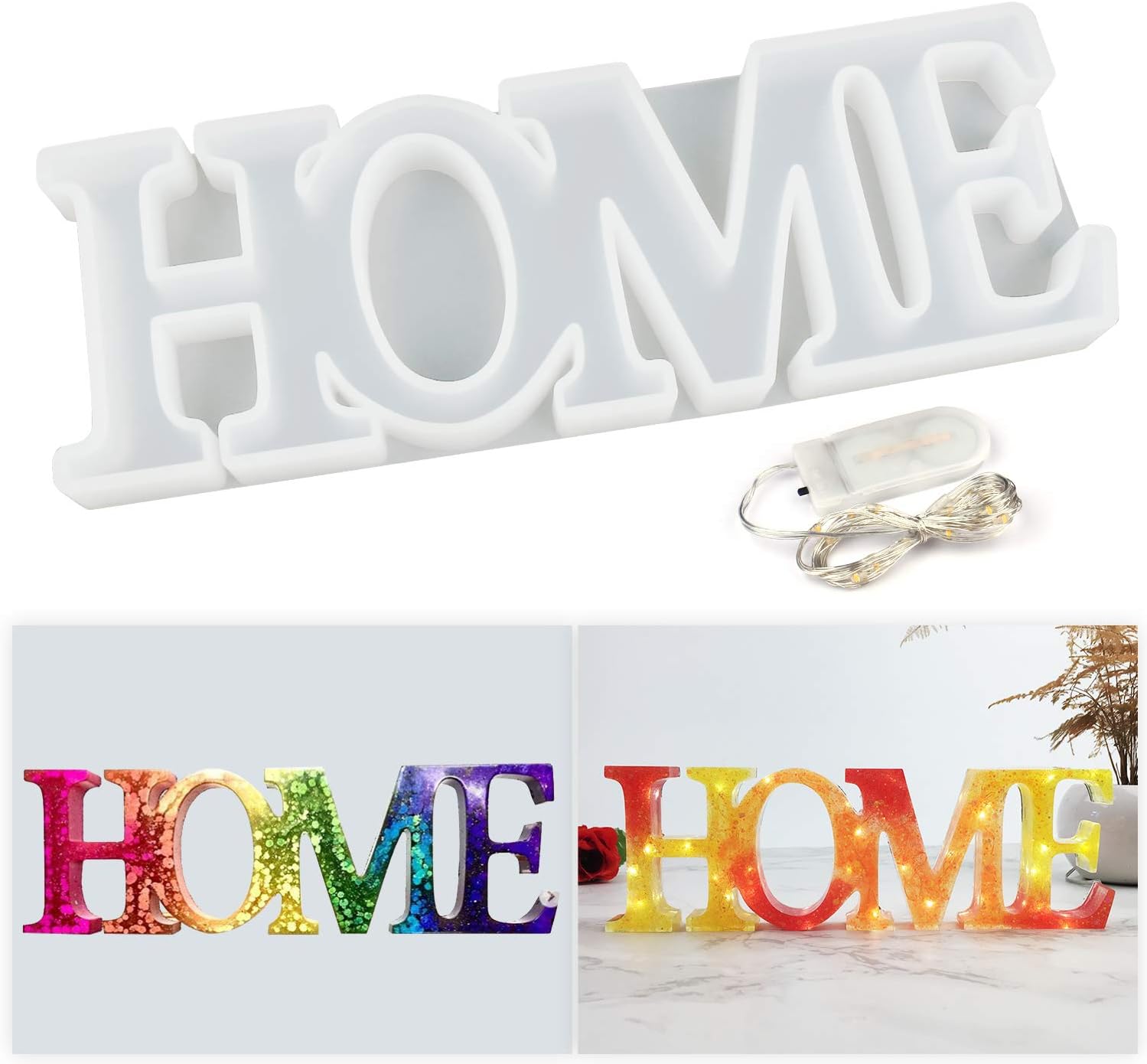 LET'S RESIN HOME Mold,Resin Mold,Silicone Resin Molds with a Fairy Light to Sparkle Your DIY Resin Project