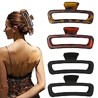 Vista 16 de Pinzas para el Cabello de 5 Pulgadas Irrompibles Negras XL Grandes Cuadradas Rectangulares Clip Clamp para Cabello Grueso Rizado Largo Mujeres