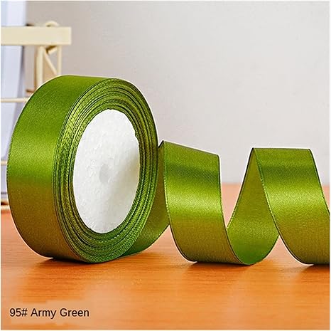 Amazon Co Jp 22 M ローラーリボンギフト包装クリスマス装飾手作りdiyリボンロール生地 6 10 12 15 25 40 Mm Color Army Green Size 25mm 文房具 オフィス用品