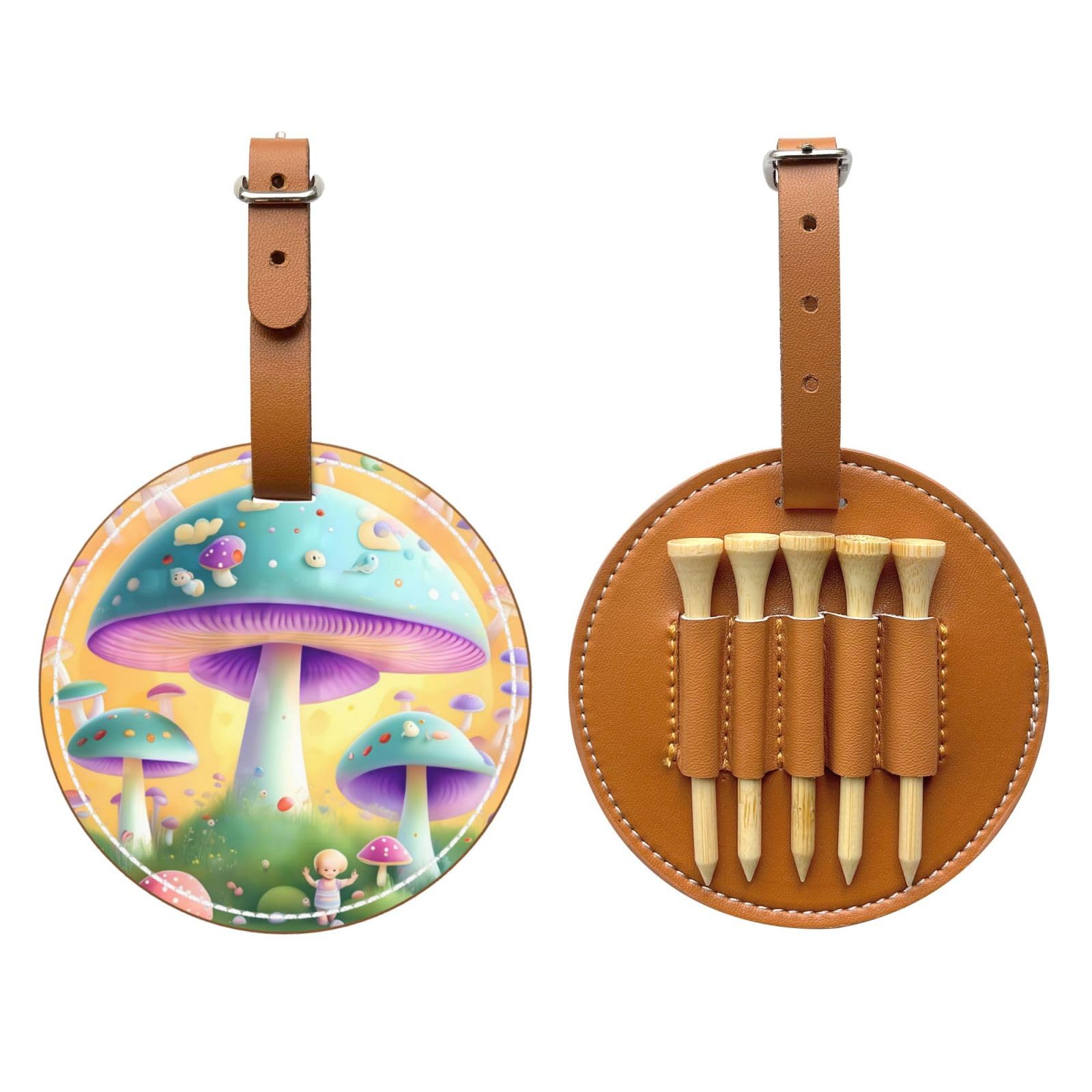 WXXWXD Fantasy Mushroom Printed Golf Tee Storage Bag - Portable Storage, Easily Organize Tees