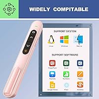 Vista 6 de QUI Clicker de Presentación para PowerPoint, RF 2.4GHz USB Presentador Inalámbrico Remoto con Control de Volumen, Clicker de PowerPoint Avanzador