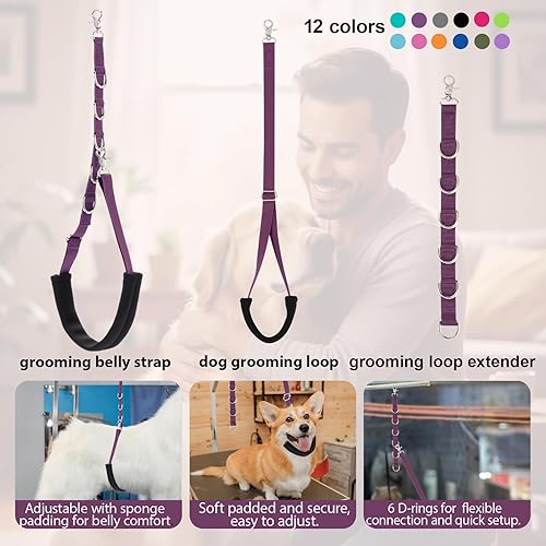 Miniatura 6 de Correas para el vientre para aseo de perros, lazos de aseo para perros, suministros de aseo para perros, lazo para aseo de perros y mascotas, brazo