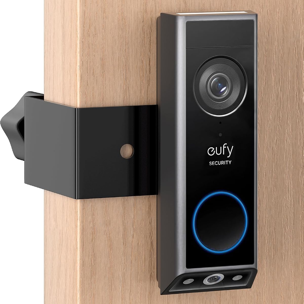 Anti-Theft Video Doorbell Mount for Eufy E340 Camera, Fully Metal Mounting Bracket, Anti-Blocks Motion Sensor, No Drilling Adjustable Accessories Mount for Houses/Apartments/Rentals-1 Pack